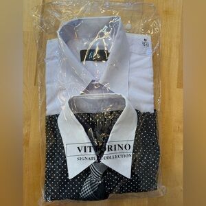 Vittorino Signature Collection Long Sleeve Button Down Shirts 2 Pack